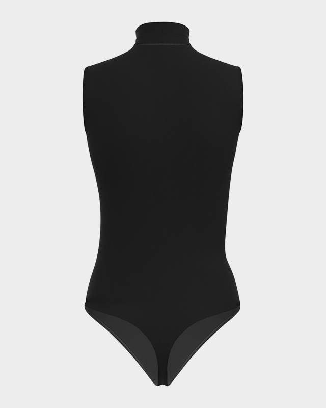 Sleeveless Mock-Neck String Bodysuit